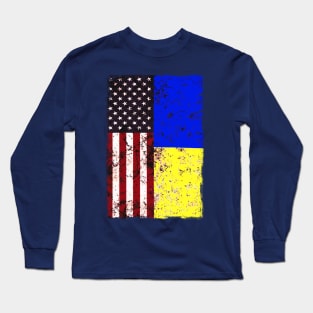 Ukraine American Flag Long Sleeve T-Shirt